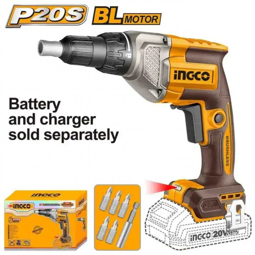 20v Ps+c/l Drywall S/driver 635mm 1/4