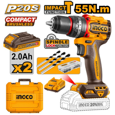 20v Ps+c/l B/l Impact Drill 55nm 47p Kit