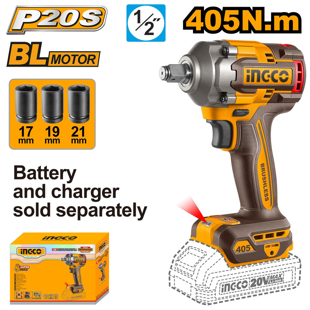 20v Ps+c/l B/l Wrench Imp 405nm Incl Assy No B/c