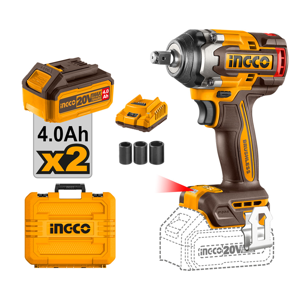 20v Ps+c/l B/l Wrench Imp 500nm Kit 2batt