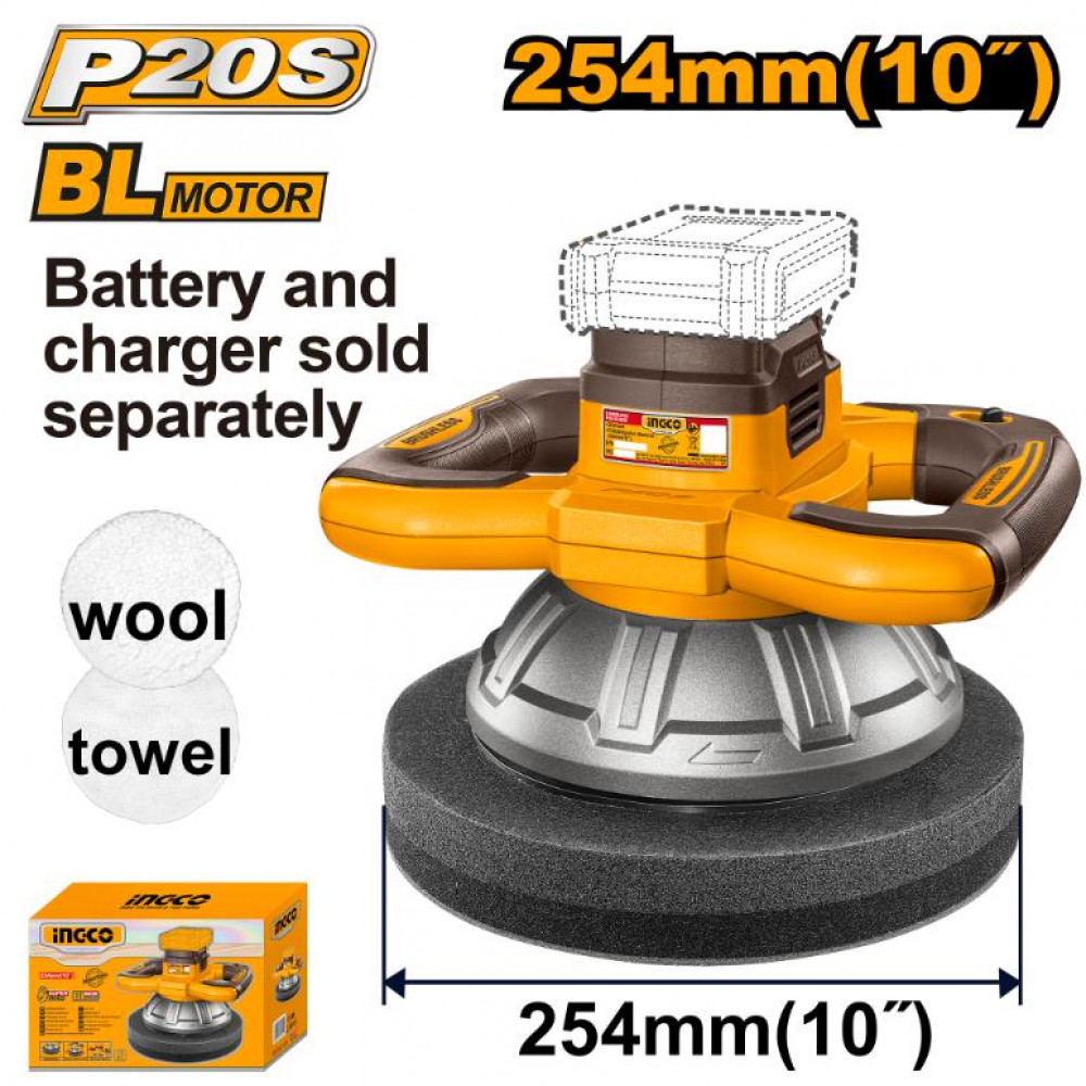 20v Ps+c/l B/l Polisher 254mm Box No B/c