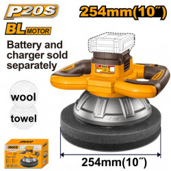 20v Ps+ C/l B/l Polisher 254mm No B/c Box