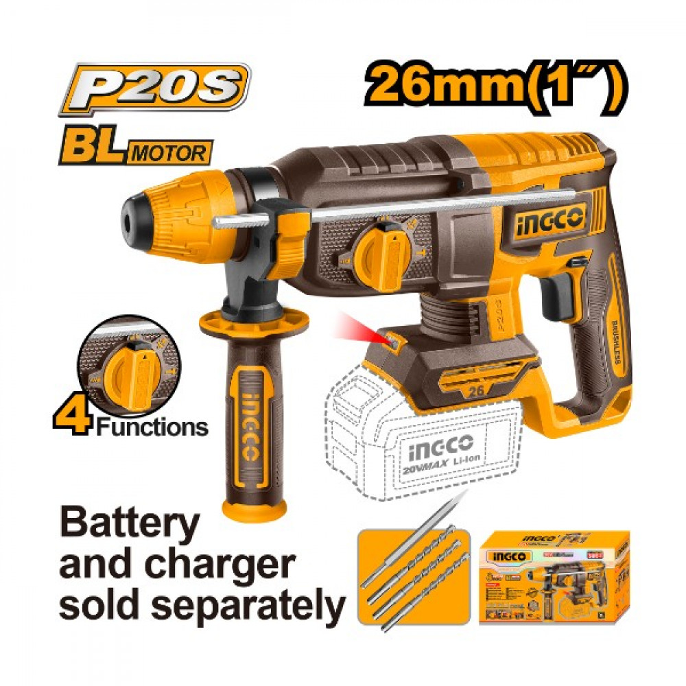 20v Ps+c/l Rotary Hammer No B/c