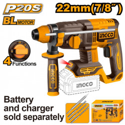 20v Ps+ C/l Rotary Drill B/l+ Acc 4pc No B/c