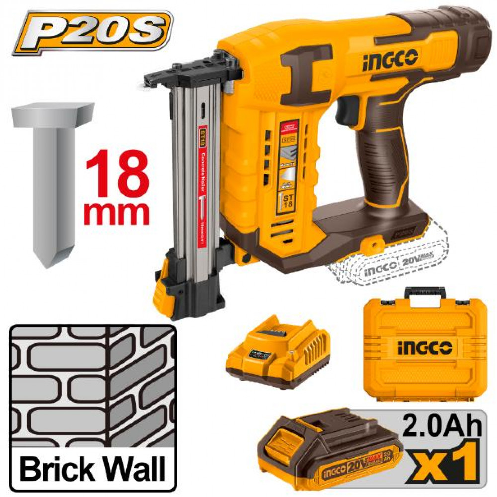 20v Ps+c/l Brick Nailer St18m +acc Kit